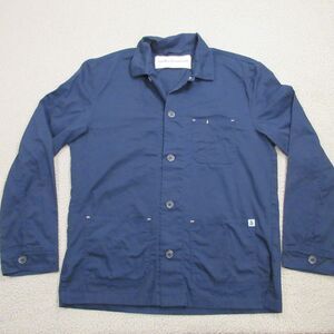 Hedley & Bennet Mens Chef Coat Shirt jacket size L Navy Blue Button Up Cook